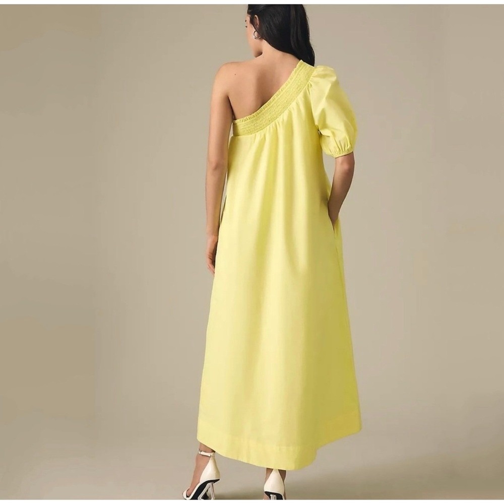 Anthropologie Women's Maeve Yellow One-Shoulder Maxi Dress - Picture 2 of 10